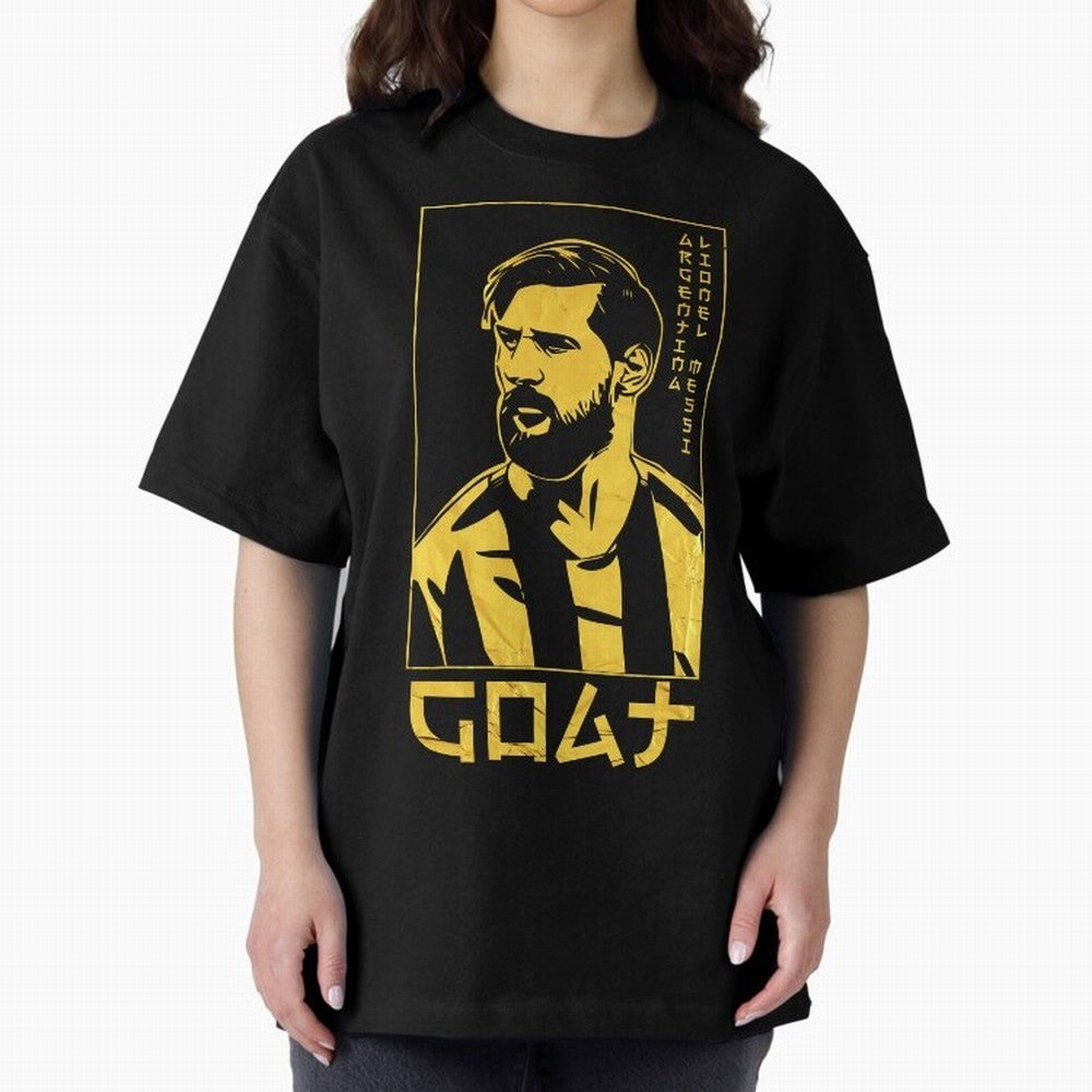 Lionel Messi Golden Style Portrait art illustration Classic T-Shirt Bring Retro Soccer Energy to Global Football Passion for FIFA World Cup 2026, Made for Haaland and Mbappe, France, Sports Nostalgia, International Competition, Famous Players and