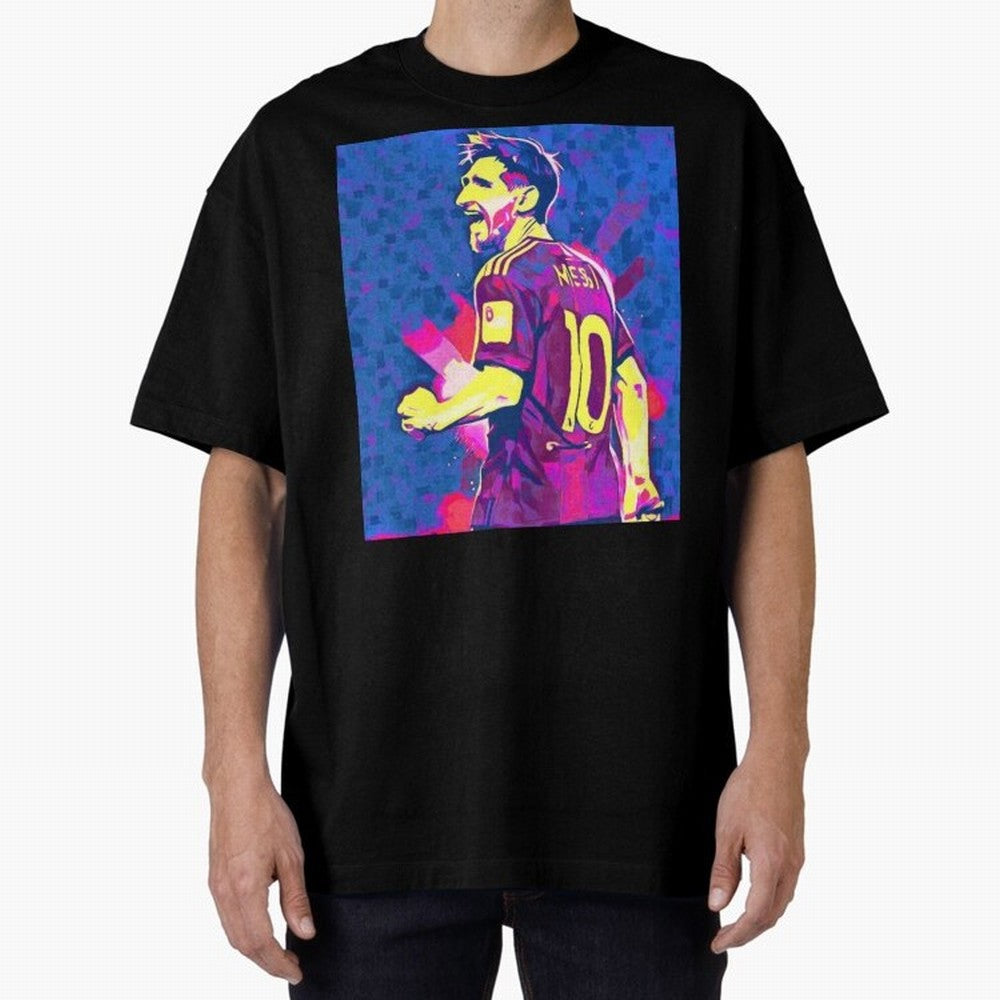 Lionel Messi art Oversized T-Shirt Celebrate the Biggest Stage of FIFA World Cup 2026 USA Canada Mexico Made for Haaland, Argentina Energy, Goal Celebration Energy, Supporter Heritage, Football Icons and Worldwide Tournament Joy; Ideal for Football
