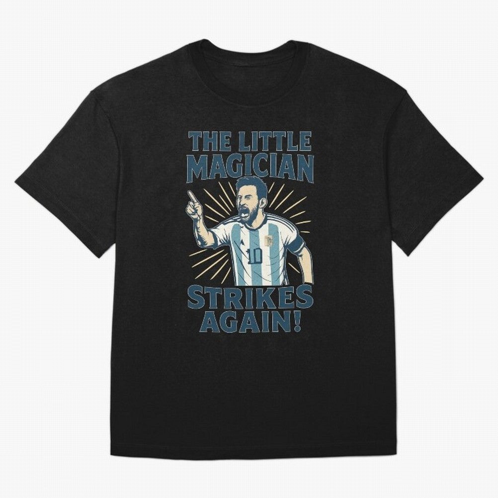 Messi - The Magician Oversized T-Shirt Honor the Beautiful Game during FIFA World Cup 2026 USA Canada Mexico Centered on CR7, France Energy, Global Supporter Spirit, Legendary Goals, National Colors and Tournament Celebration; Ideal for Passionate