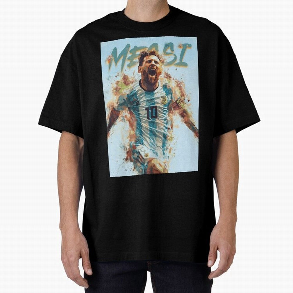 Messi The GOAT Oversized T-Shirt Celebrate Football Dreams Across the FIFA World Cup 2026 Journey through Messi, Neymar and Mbappe Highlights, Brazil Pride, Champion Mindset, Group Stage Buzz, Knockout Tension and Passionate Fan Culture; Made for