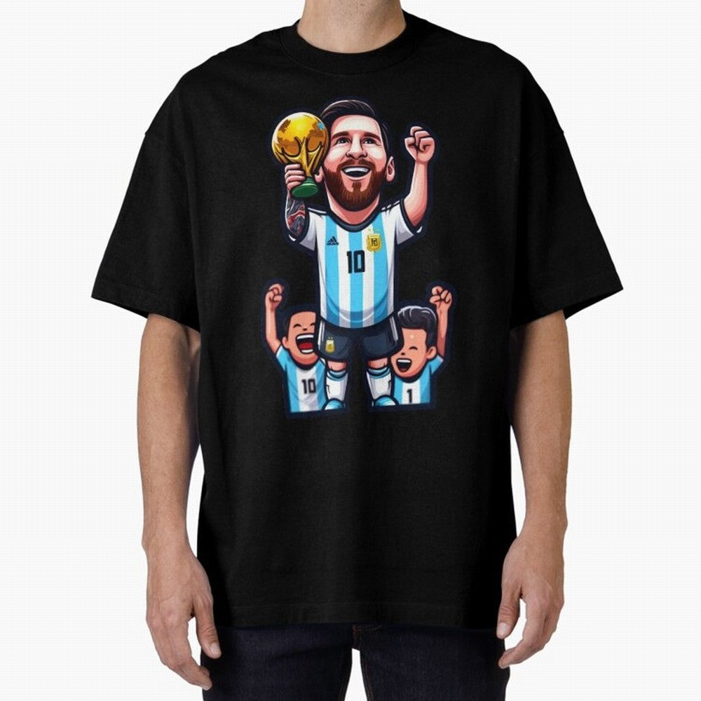 Lionel Messi Digital Print on T-Shirt Classic T-Shirt Feel the Trophy Chase of Global Football Passion for FIFA World Cup 2026 USA Canada Mexico, Inspired by Neymar, Brazil, Tournament Hype, Historic Matchups, Family Viewing Parties and Global