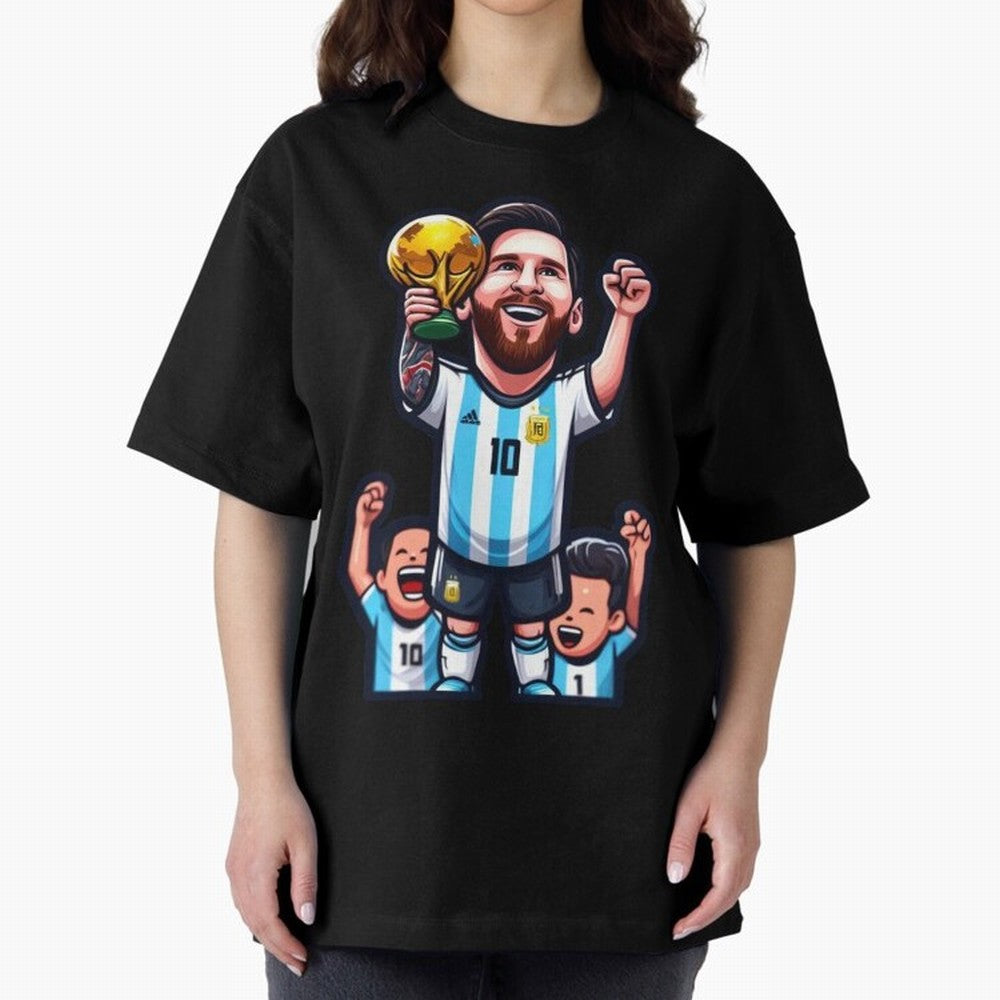 Lionel Messi Digital Print on T-Shirt Classic T-Shirt Feel the Trophy Chase of Global Football Passion for FIFA World Cup 2026 USA Canada Mexico, Inspired by Neymar, Brazil, Tournament Hype, Historic Matchups, Family Viewing Parties and Global