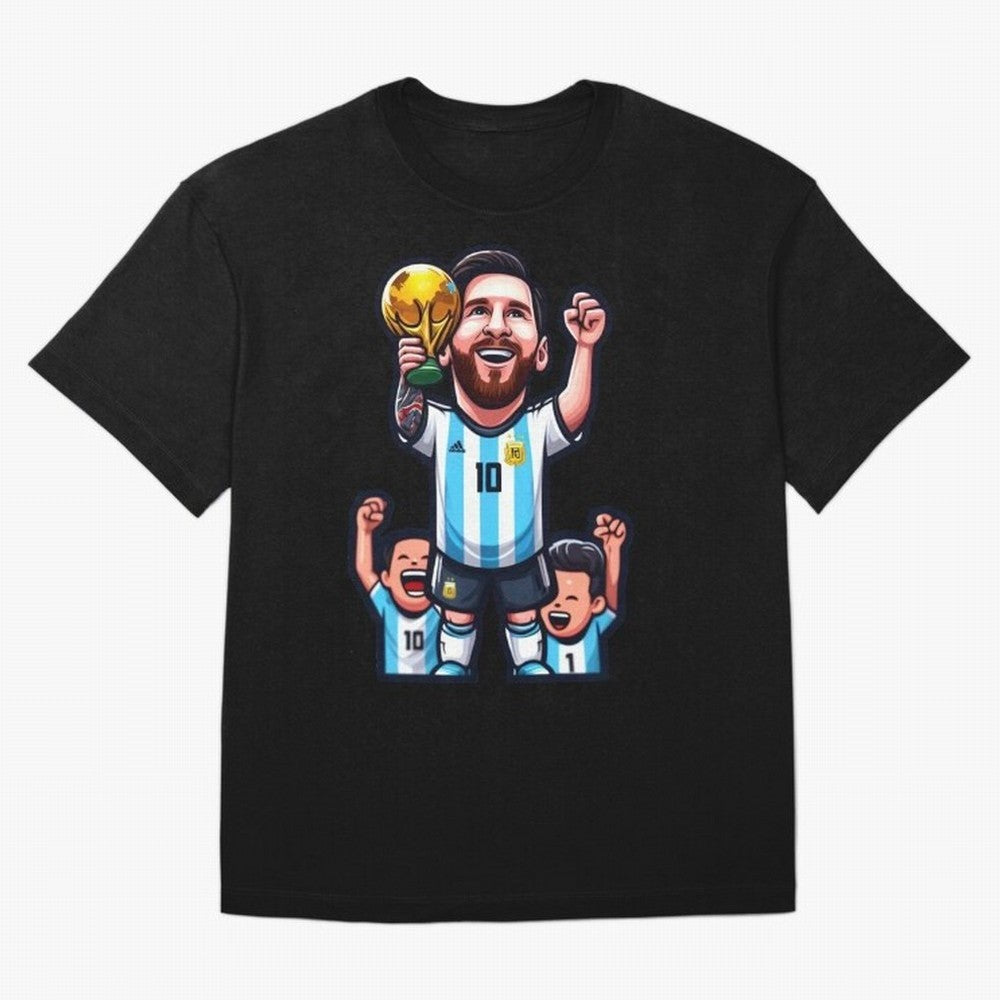 Lionel Messi Digital Print on T-Shirt Classic T-Shirt Feel the Trophy Chase of Global Football Passion for FIFA World Cup 2026 USA Canada Mexico, Inspired by Neymar, Brazil, Tournament Hype, Historic Matchups, Family Viewing Parties and Global