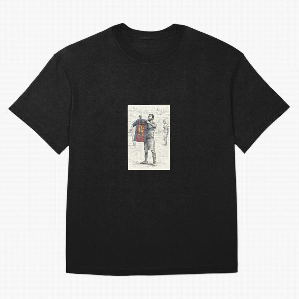 Lionel Messi Iconic Celebration Urban Sketch Classic T-Shirt Celebrate Football Dreams Across FIFA World Cup 2026 Group Stage for Fans of Messi, Neymar and Mbappe and Spain and Netherlands, Bringing Sports Nostalgia, International Competition,