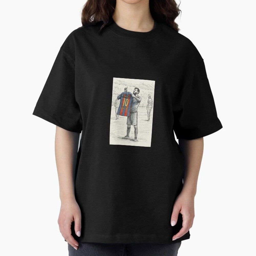 Lionel Messi Iconic Celebration Urban Sketch Classic T-Shirt Celebrate Football Dreams Across FIFA World Cup 2026 Group Stage for Fans of Messi, Neymar and Mbappe and Spain and Netherlands, Bringing Sports Nostalgia, International Competition,