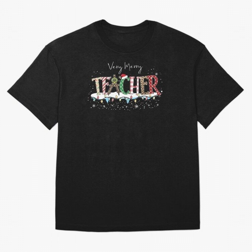 Christmas Teacher Tee, Teacher Holiday Classic T-Shirt Follow the Road to Global Football Passion for FIFA World Cup 2026 Group Stage, Capturing Mbappe, Argentina and Brazil, Vintage Soccer Flavor, Modern Football Stars, National Flags and Final