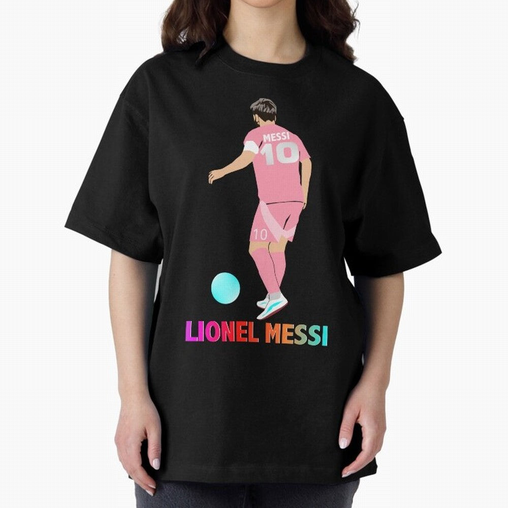 Lionel Messi illustration Oversized T-Shirt Fuel Your Fan Pride for the FIFA World Cup 2026 Journey through Messi and Cristiano Ronaldo Highlights, Argentina and Brazil Pride, Vintage Soccer Flavor, Modern Football Stars, National Flags and Final