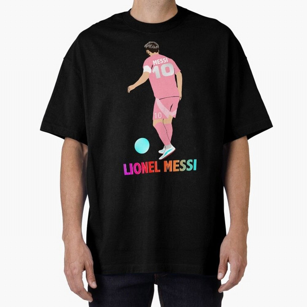 Lionel Messi illustration Oversized T-Shirt Fuel Your Fan Pride for the FIFA World Cup 2026 Journey through Messi and Cristiano Ronaldo Highlights, Argentina and Brazil Pride, Vintage Soccer Flavor, Modern Football Stars, National Flags and Final