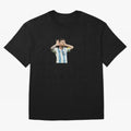 Lionel Messi Argentina Celebration Sticker Oversized T-Shirt Bring Match Day Fire to FIFA World Cup 2026 Spirit, Capturing Argentina and Brazil, Mbappe, Football Festival Excitement, Trophy Ambitions, Country Rivalries and Star Player Buzz; Perfect
