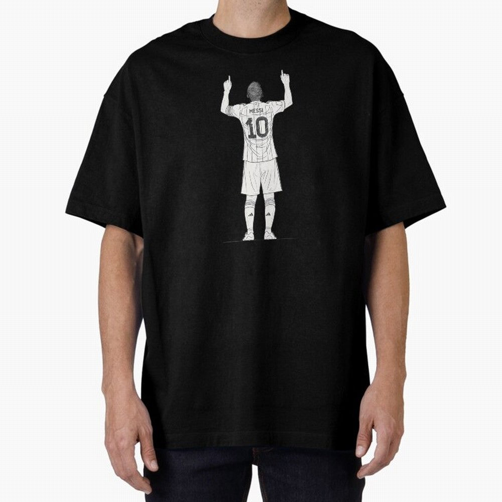 Lionel Messi minimalist sketch Oversized T-Shirt Celebrate Rivalries and Pride in FIFA World Cup 2026 Group Stage Spirit, Connected to England, France and Netherlands, Neymar, Football Passion, Legendary Performances, Festival Vibes and Supporter