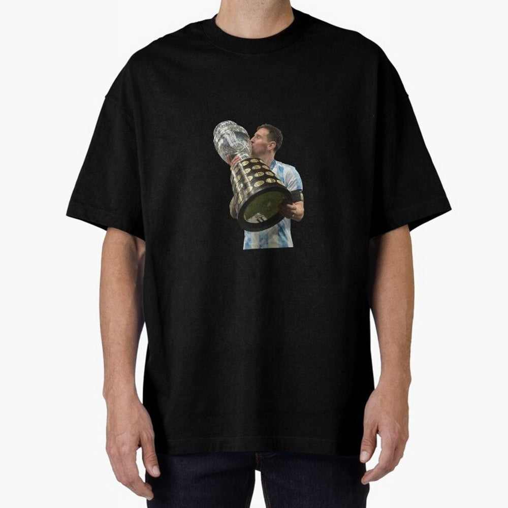 Messi Cup Oversized T-Shirt Show Championship Spirit for Global Football Passion for FIFA World Cup 2026, with Messi and Cristiano Ronaldo, England, France and Netherlands, Global Supporter Spirit, Legendary Goals, National Colors and Tournament