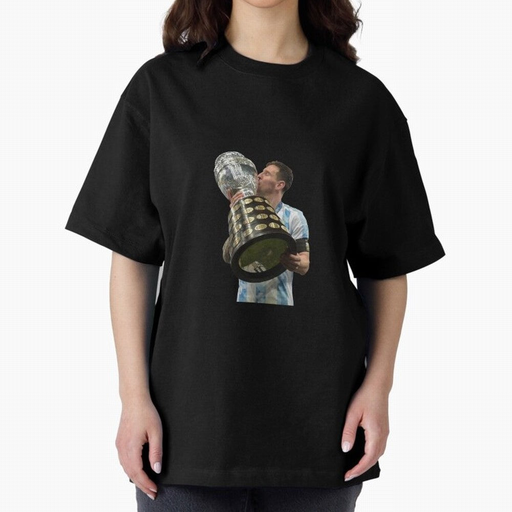Messi Cup Oversized T-Shirt Show Championship Spirit for Global Football Passion for FIFA World Cup 2026, with Messi and Cristiano Ronaldo, England, France and Netherlands, Global Supporter Spirit, Legendary Goals, National Colors and Tournament