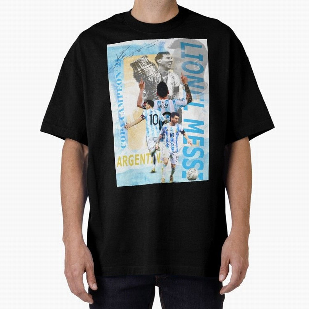 Lionel Messi Argentina Champion Poster Classic T-Shirt Fuel Your Fan Pride for FIFA World Cup 2026 Group Stage for Fans of Messi, Neymar and Mbappe and Netherlands, Bringing Match Day Excitement, Supporter Culture, Golden Goals and Global Football