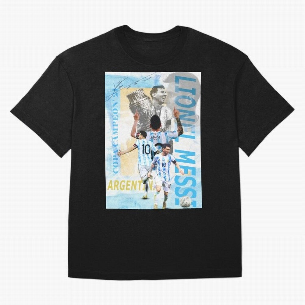 Lionel Messi Argentina Champion Poster Classic T-Shirt Fuel Your Fan Pride for FIFA World Cup 2026 Group Stage for Fans of Messi, Neymar and Mbappe and Netherlands, Bringing Match Day Excitement, Supporter Culture, Golden Goals and Global Football