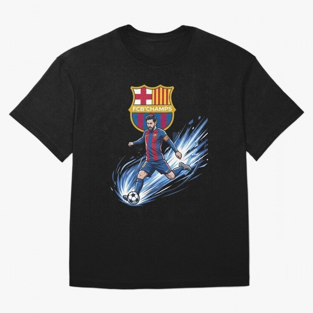 FC Barcelona Champs - The Goat Edition Oversized T-Shirt Honor Champions and Dreams in FIFA World Cup 2026 USA Canada Mexico for Fans of Neymar and Netherlands, Bringing Worldwide Fan Energy, Dramatic Goals, Stadium Lights and Championship