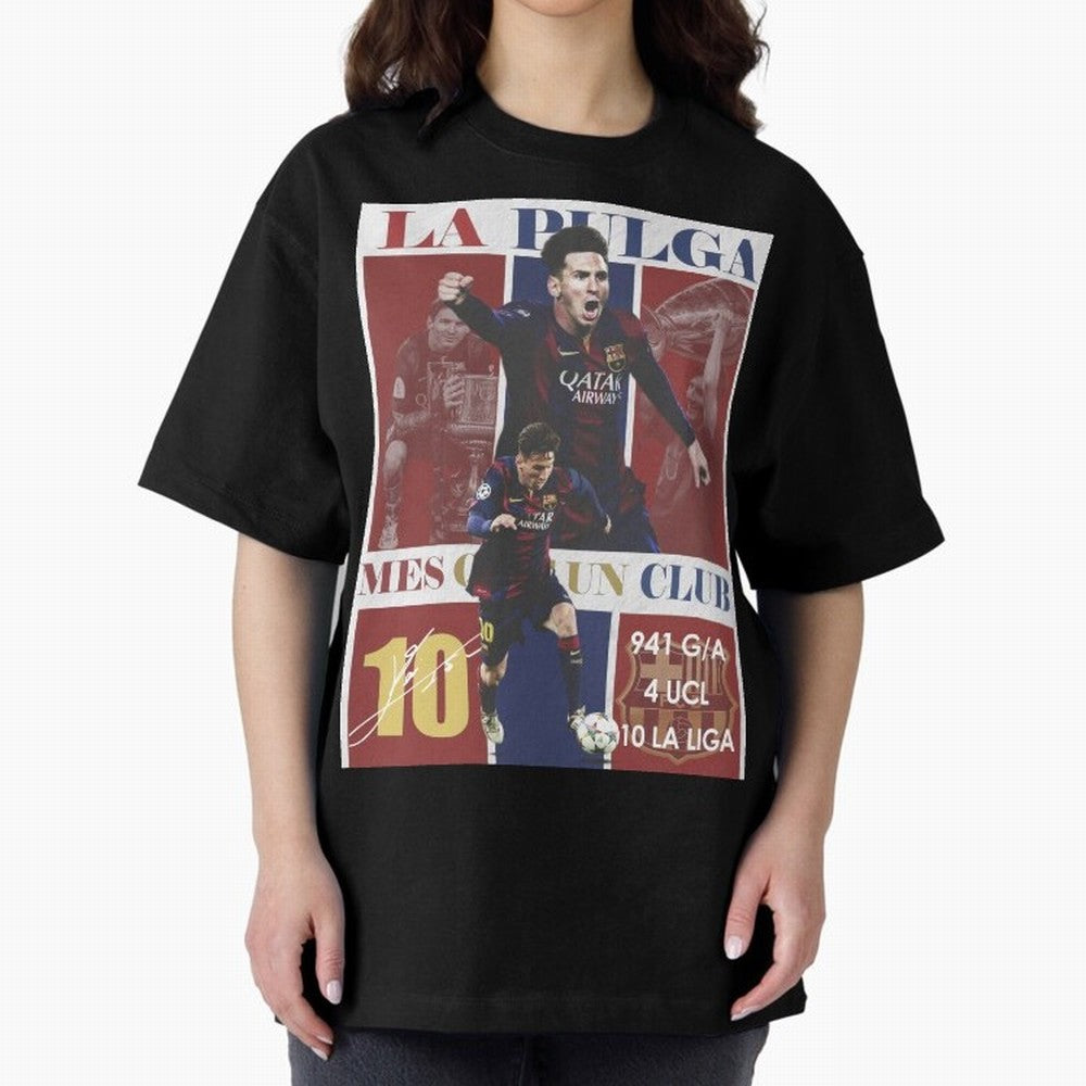 Lionel Messi 2015 Barcelona Poster- Iconic La Liga Hero Art Print Classic T-Shirt Fuel FIFA World Cup 2026 USA Canada Mexico for Fans of Cristiano Ronaldo, Haaland and CR7 and England, France and Netherlands, Bringing Stadium Memories, Football