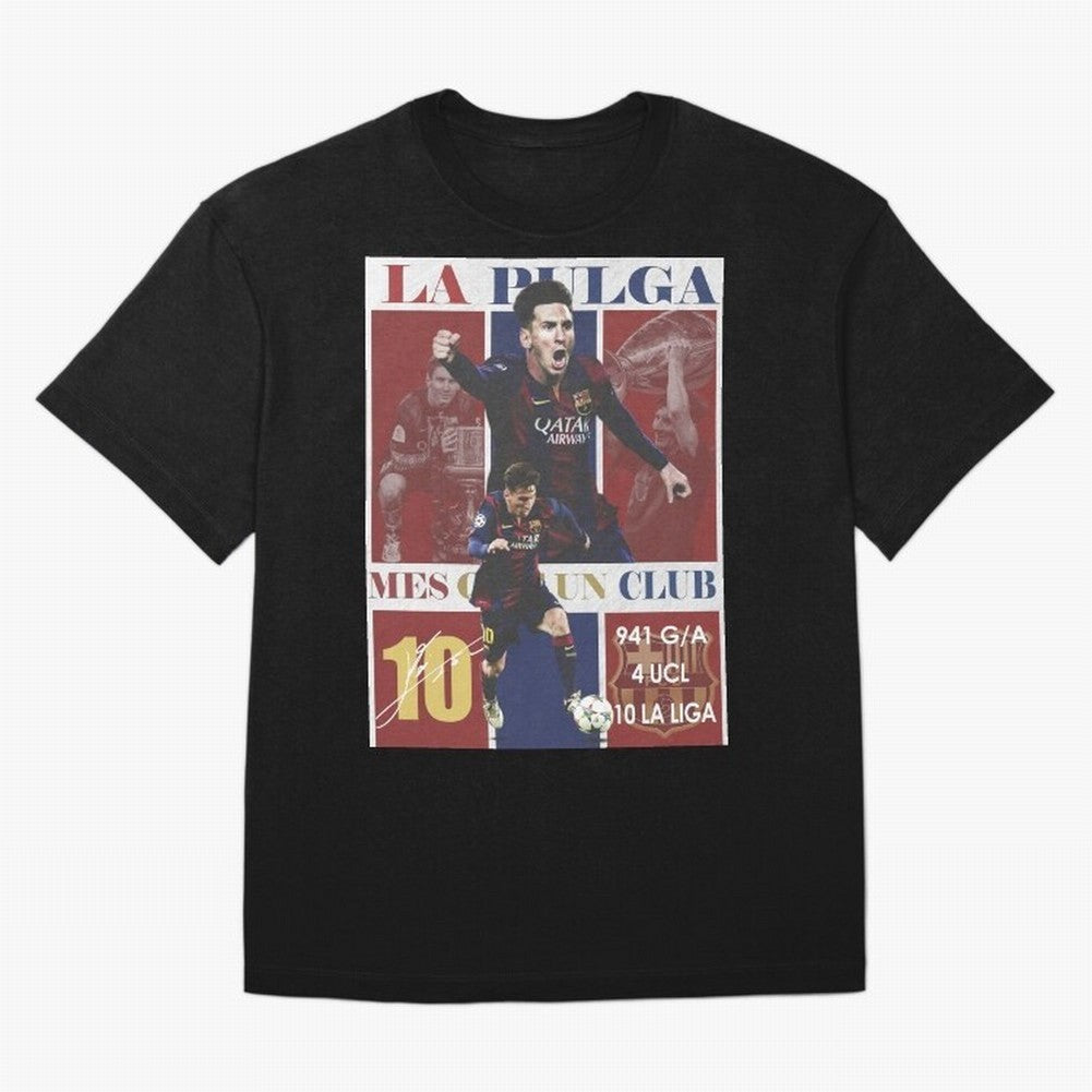 Lionel Messi 2015 Barcelona Poster- Iconic La Liga Hero Art Print Classic T-Shirt Fuel FIFA World Cup 2026 USA Canada Mexico for Fans of Cristiano Ronaldo, Haaland and CR7 and England, France and Netherlands, Bringing Stadium Memories, Football