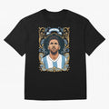 Lionel Messi Argentina Football Legend - Ornate Portrait Classic T-Shirt Celebrate Fan Culture around FIFA World Cup 2026 USA Canada Mexico Spirit, Capturing France and Portugal, Messi, Stadium Memories, Football Loyalty, International Chants and