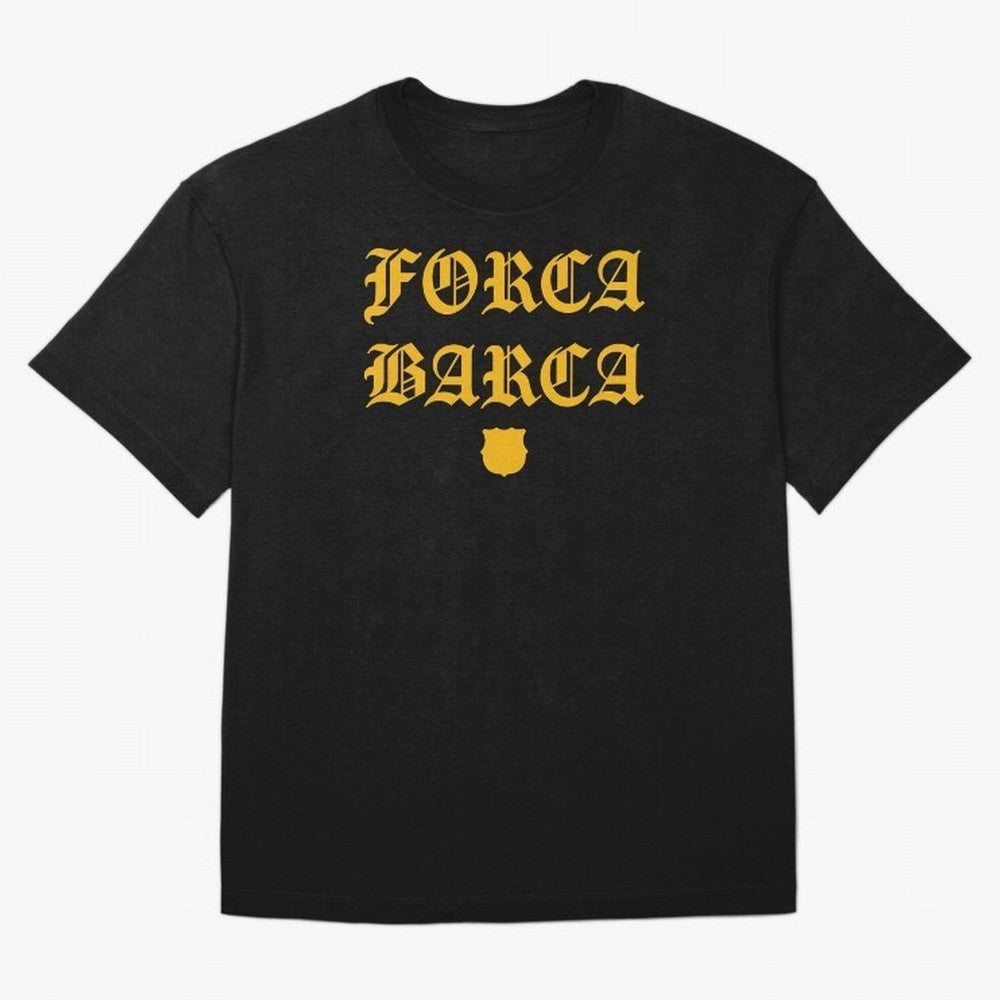 Forca Barca Oversized T-Shirt Celebrate Unforgettable Nights in Global Football Passion for FIFA World Cup 2026 USA Canada Mexico, with CR7, Spain and Netherlands, Football Festival Excitement, Trophy Ambitions, Country Rivalries and Star Player