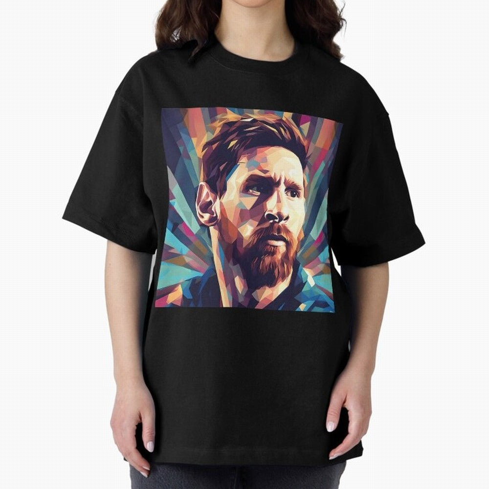 Lionel Messi Portrait Abstract Digital Art Football Player Classic T-Shirt Step into Global Football Passion for FIFA World Cup 2026 USA Canada Mexico, Inspired by Messi and Cristiano Ronaldo, Germany, Football Festival Excitement, Trophy