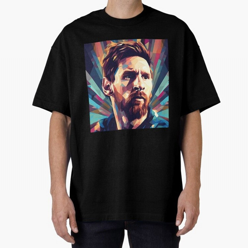 Lionel Messi Portrait Abstract Digital Art Football Player Classic T-Shirt Step into Global Football Passion for FIFA World Cup 2026 USA Canada Mexico, Inspired by Messi and Cristiano Ronaldo, Germany, Football Festival Excitement, Trophy