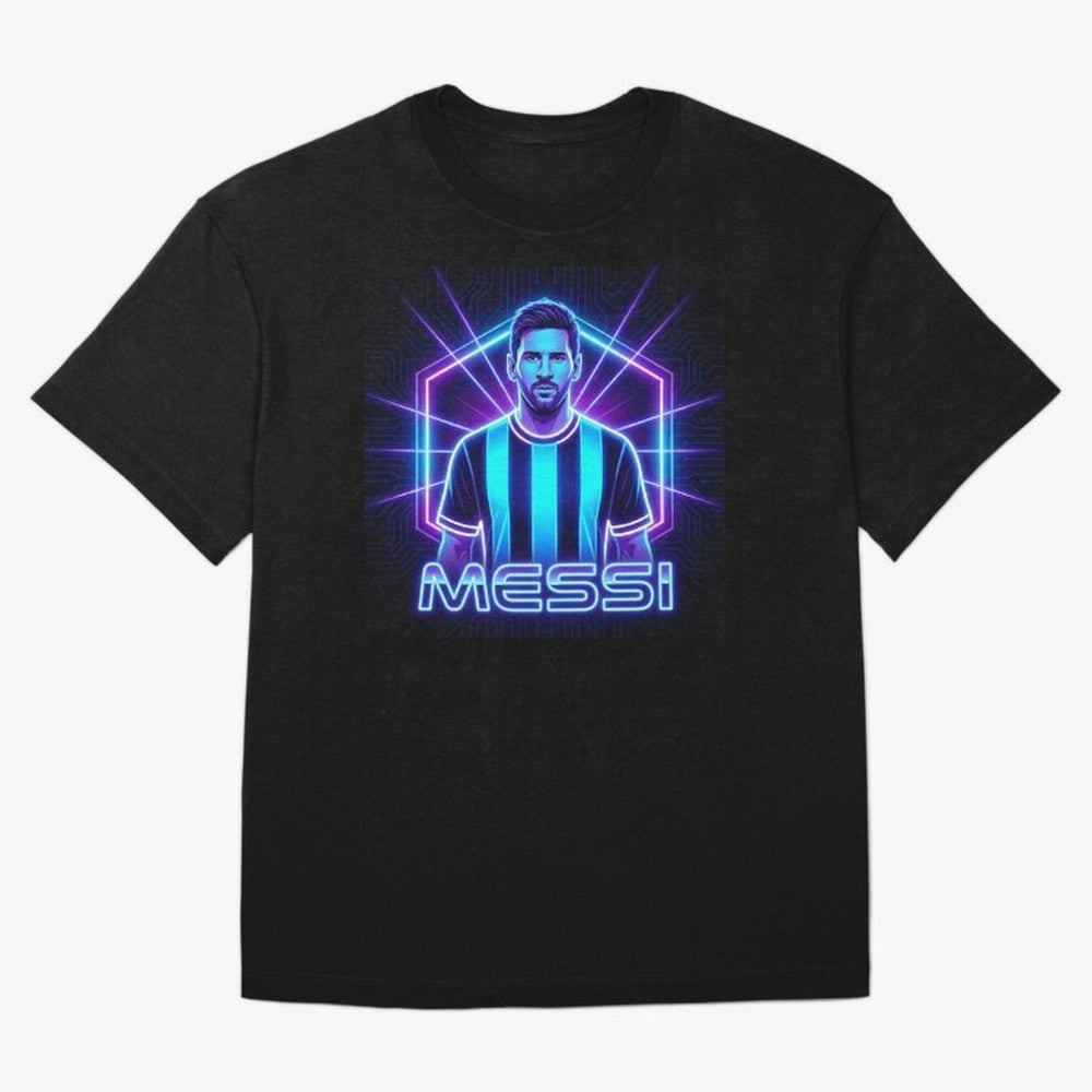 ?Argentina Football Legend Messi Cyberpunk Retro Futurist Design (Version 2) Classic T-Shirt Carry the Dream of Match Day Hype around FIFA World Cup 2026 Group Stage, Haaland and Mbappe, Spain and Netherlands, Classic Soccer Heritage, Championship