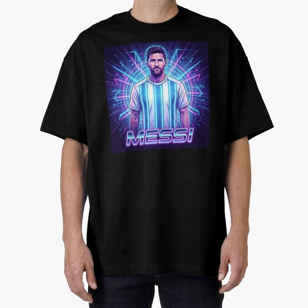 ?Argentina Football Legend Messi Cyberpunk Retro Futurist Design Classic T-Shirt Experience FIFA World Cup 2026 Spirit, Highlighting England, Messi, Neymar and Mbappe, Football History, Final Match Energy, Crowd Noise and Once in a Lifetime