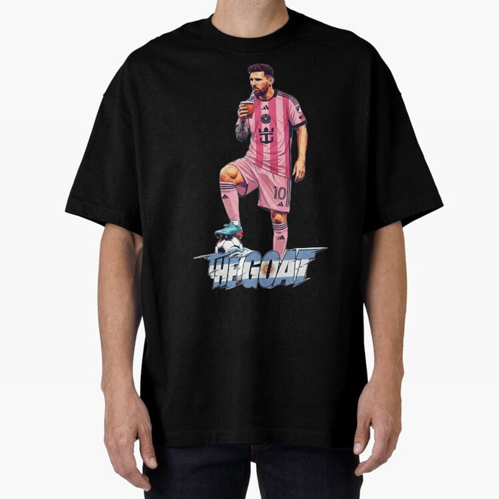 Messi Drawing Style Drinking Mate ¨C The Goat Design - Inter Miami Classic T-Shirt Celebrate National Team Dreams in Match Day Hype around FIFA World Cup 2026 USA Canada Mexico, CR7, France and Portugal, Match Day Excitement, Supporter Culture,