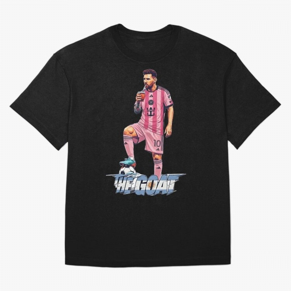 Messi Drawing Style Drinking Mate ¨C The Goat Design - Inter Miami Classic T-Shirt Celebrate National Team Dreams in Match Day Hype around FIFA World Cup 2026 USA Canada Mexico, CR7, France and Portugal, Match Day Excitement, Supporter Culture,