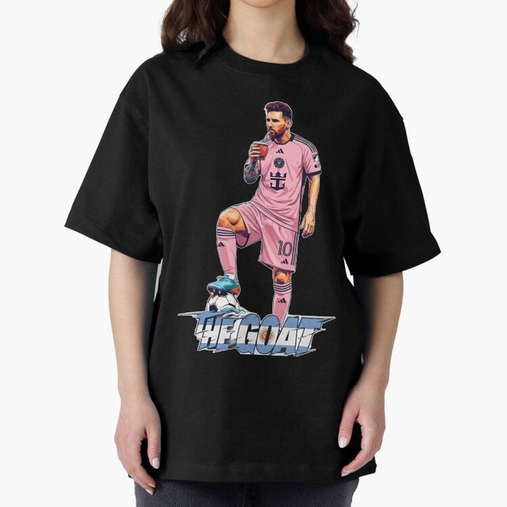 Messi Illustrated Style Drinking Mate ¨C Design by The Goat - Inter Miami Classic T-Shirt Turn Football Passion into Match Day Hype around FIFA World Cup 2026 USA Canada Mexico, Cristiano Ronaldo, Haaland and CR7, Germany, Global Supporter Spirit,