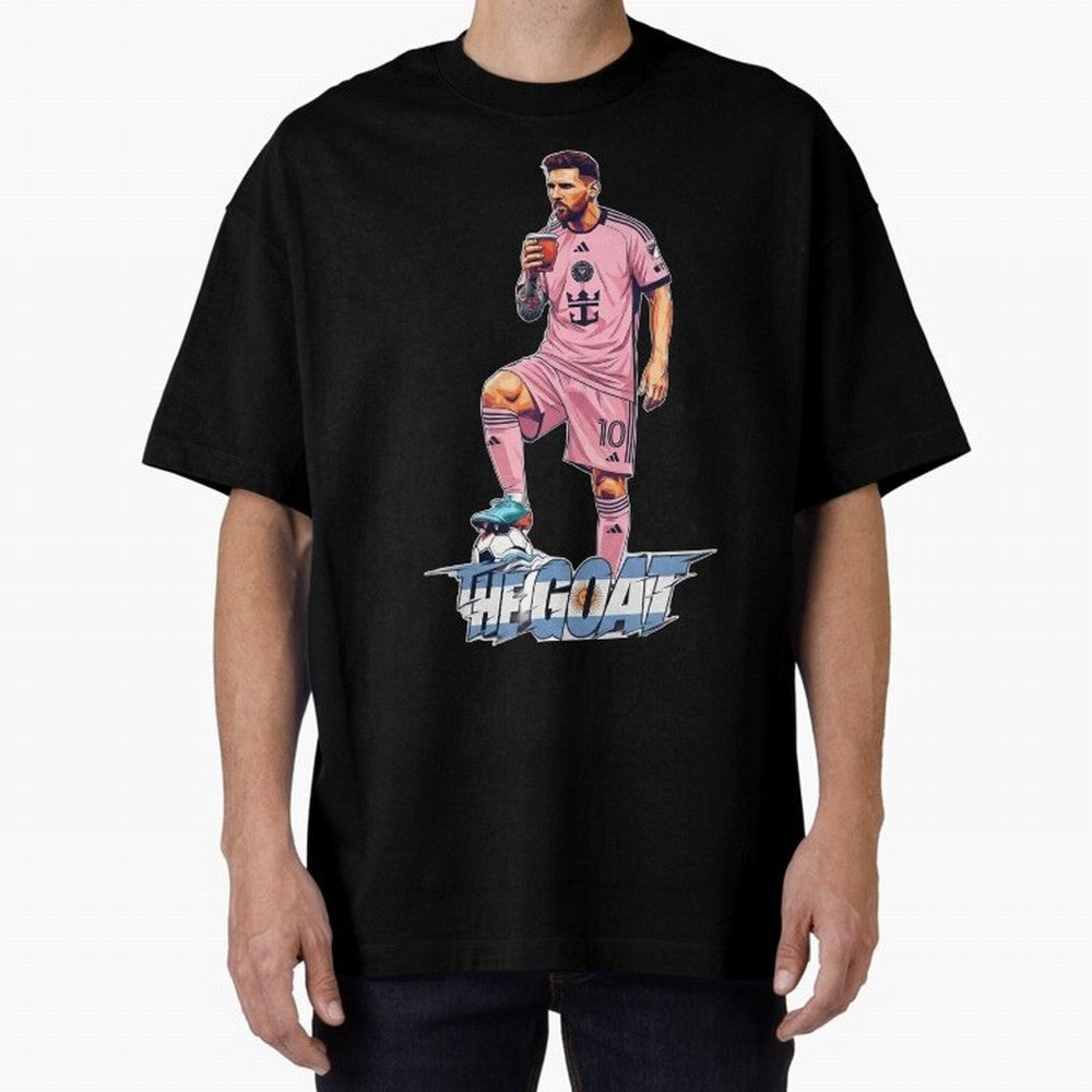 Messi Illustrated Style Drinking Mate ¨C Design by The Goat - Inter Miami Classic T-Shirt Turn Football Passion into Match Day Hype around FIFA World Cup 2026 USA Canada Mexico, Cristiano Ronaldo, Haaland and CR7, Germany, Global Supporter Spirit,