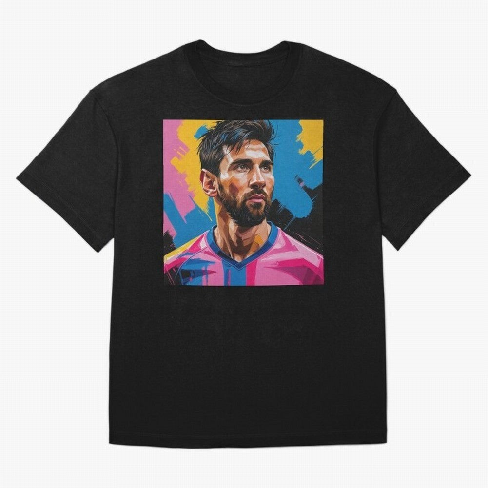 Vibrant Artistic Digital Painting Portrait of Lionel Messi (GOAT) Classic T-Shirt Create the FIFA World Cup 2026 USA Canada Mexico Journey through Messi, CR7 and Mbappe Highlights, Argentina, France and Brazil Pride, Match Day Excitement, Supporter