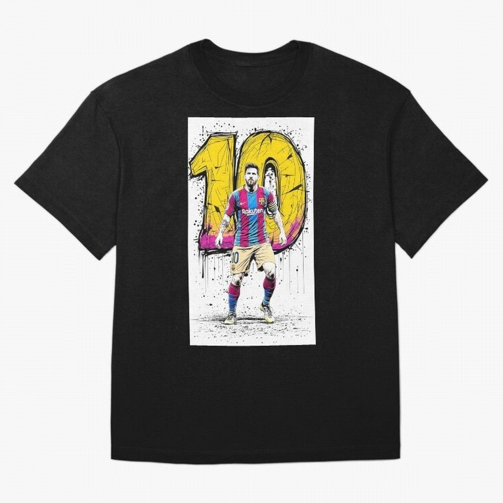 Lionel Messi Barcelona 10 Fan Art Oversized T-Shirt Cheer through Every Moment of FIFA World Cup 2026 Spirit, with England, Messi and Cristiano Ronaldo, Champion Mindset, Group Stage Buzz, Knockout Tension and Passionate Fan Culture; Great for