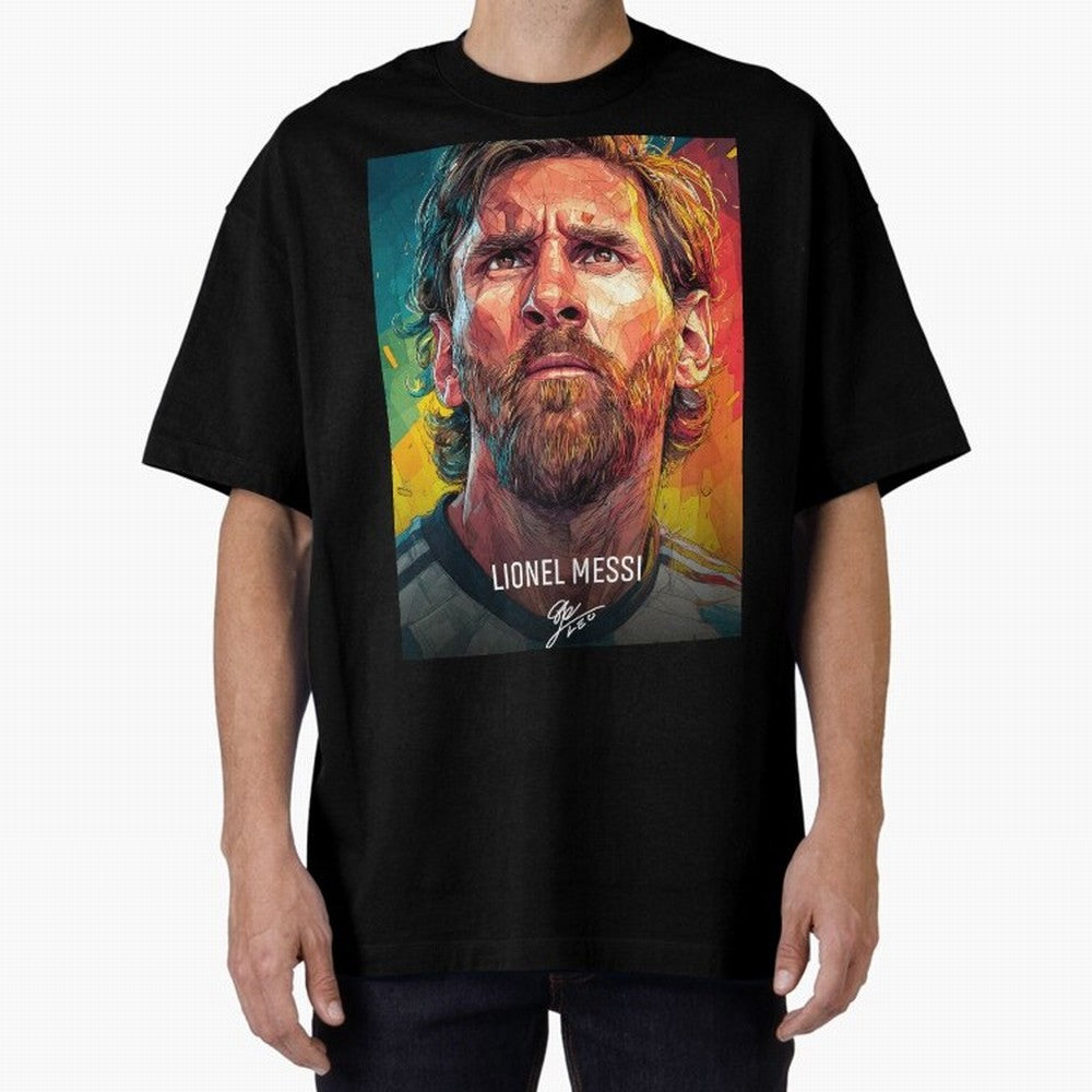 Lionel Messi Football Soccer Player Colorful Modern Portrait Classic T-Shirt Follow Every Goal of Match Day Hype around FIFA World Cup 2026 Group Stage, Haaland and Mbappe, Portugal, Match Day Excitement, Supporter Culture, Golden Goals and Global