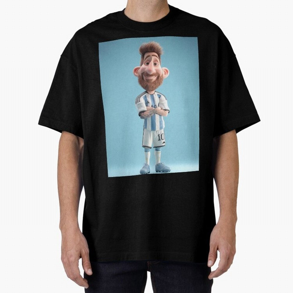 Lionel Messi Soccer Caricature Cartoon Football Legend Classic T-Shirt Feel Global Football Passion for FIFA World Cup 2026 USA Canada Mexico, Featuring CR7 and Messi, France and Portugal, Football Festival Excitement, Trophy Ambitions, Country