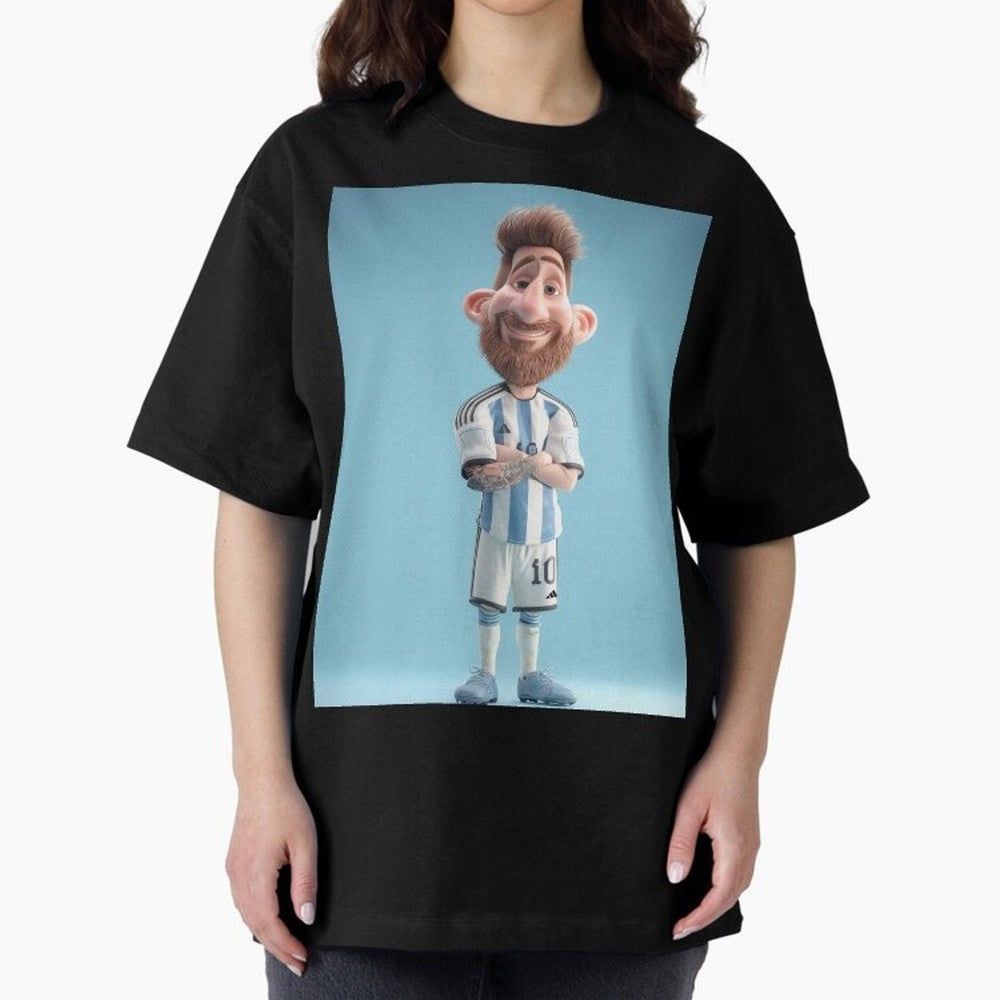 Lionel Messi Soccer Caricature Cartoon Football Legend Classic T-Shirt Feel Global Football Passion for FIFA World Cup 2026 USA Canada Mexico, Featuring CR7 and Messi, France and Portugal, Football Festival Excitement, Trophy Ambitions, Country