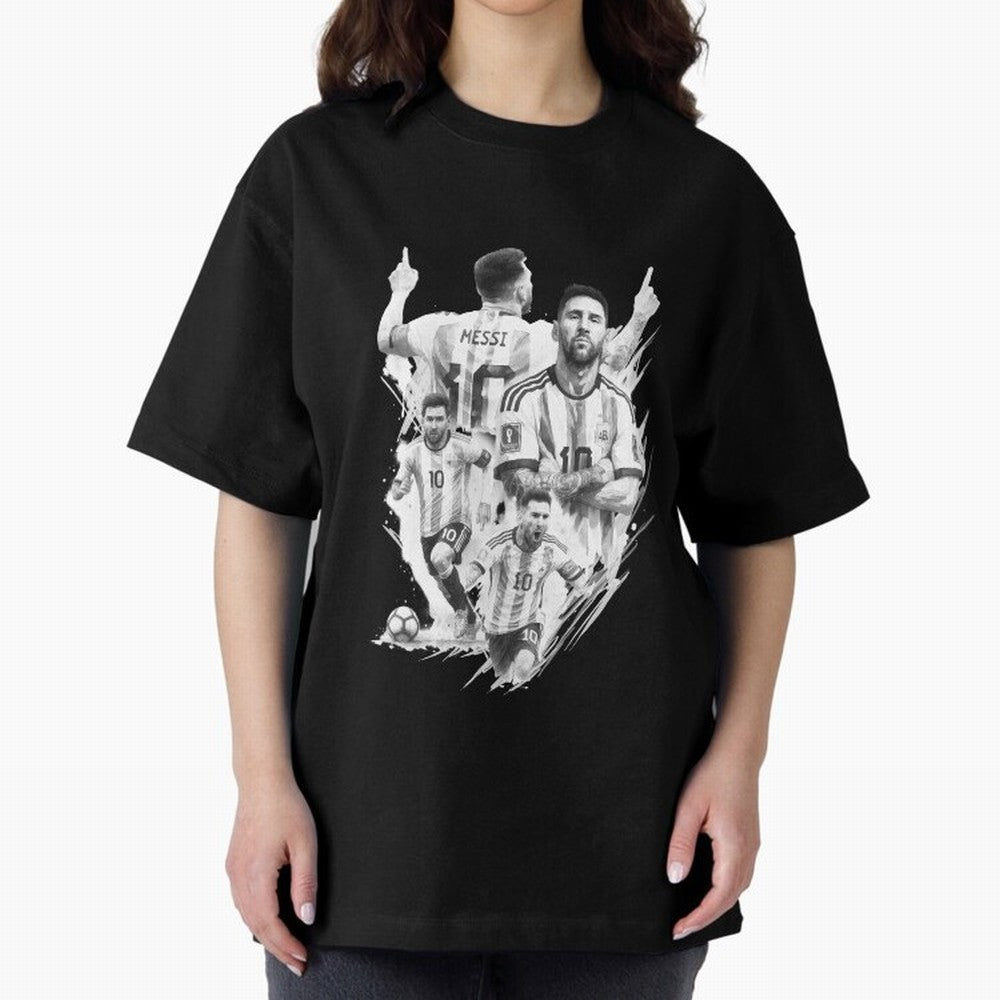 BLACK WHITE Lionel Messi watercolor illustration Classic T-Shirt Support the Legends of Global Football Passion for FIFA World Cup 2026 Group Stage, Centered on Messi, CR7 and Mbappe, England, Tournament Hype, Historic Matchups, Family Viewing