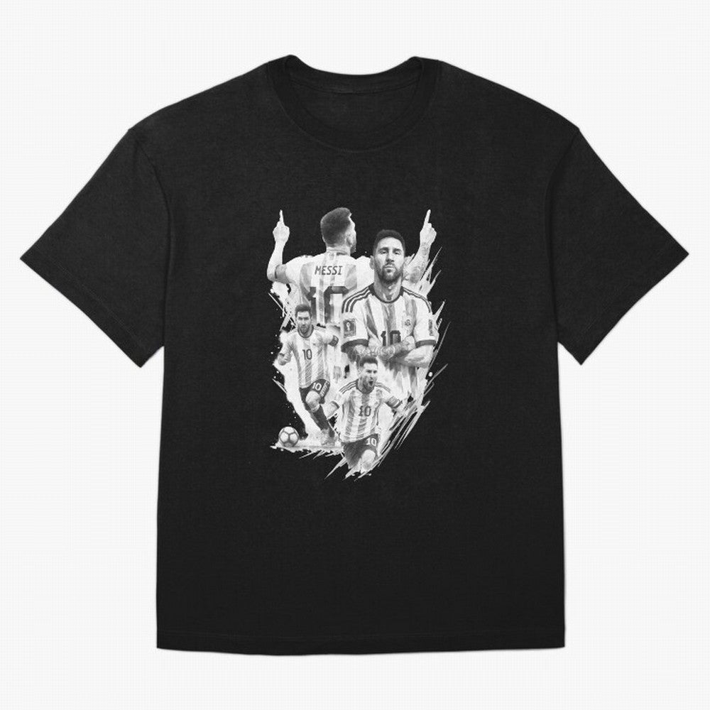 BLACK WHITE Lionel Messi watercolor illustration Classic T-Shirt Support the Legends of Global Football Passion for FIFA World Cup 2026 Group Stage, Centered on Messi, CR7 and Mbappe, England, Tournament Hype, Historic Matchups, Family Viewing