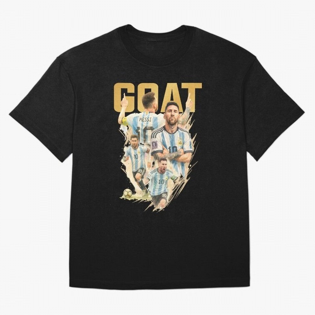 GOAT Lionel Messi watercolor illustration Oversized T-Shirt Build Match Day Hype around FIFA World Cup 2026 USA Canada Mexico, CR7, Spain, Soccer Culture, Superstar Moments, National Team Dreams and Competitive Fire; Ideal for Fans Who Follow