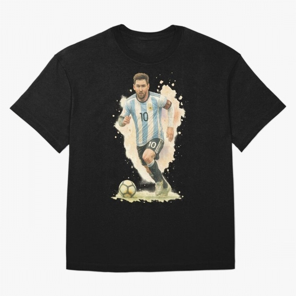 skills Lionel Messi watercolor illustration Classic T-Shirt Live for the Drama of Match Day Hype around FIFA World Cup 2026, Messi, Neymar and Mbappe, Brazil, Worldwide Fan Energy, Dramatic Goals, Stadium Lights and Championship Celebrations; Ideal