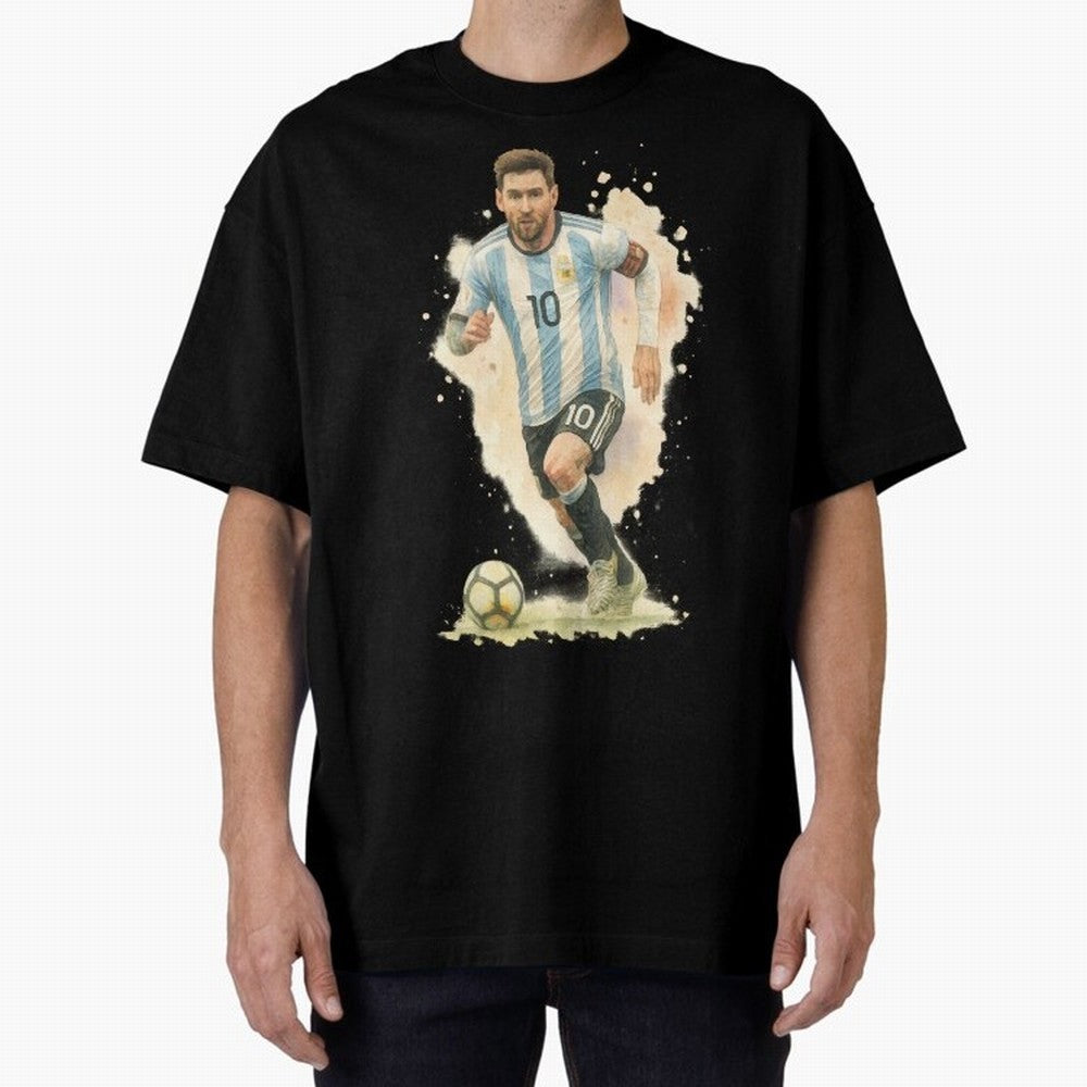 skills Lionel Messi watercolor illustration Classic T-Shirt Live for the Drama of Match Day Hype around FIFA World Cup 2026, Messi, Neymar and Mbappe, Brazil, Worldwide Fan Energy, Dramatic Goals, Stadium Lights and Championship Celebrations; Ideal