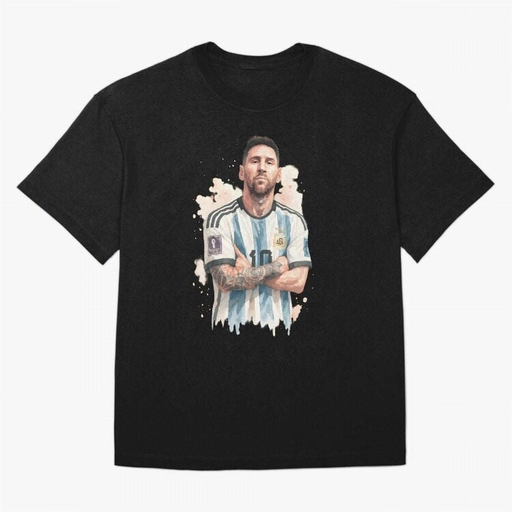 Lionel Messi watercolor illustration Classic T-Shirt Share FIFA World Cup 2026 for Fans of Cristiano Ronaldo, Haaland and CR7 and Brazil, Portugal and Argentina, Bringing Classic Soccer Heritage, Championship Pressure, Fan Loyalty and International