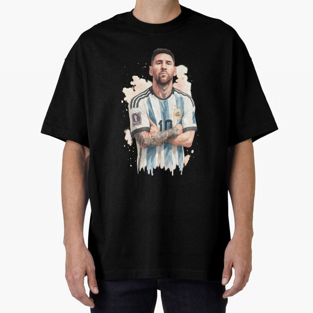Lionel Messi watercolor illustration Classic T-Shirt Share FIFA World Cup 2026 for Fans of Cristiano Ronaldo, Haaland and CR7 and Brazil, Portugal and Argentina, Bringing Classic Soccer Heritage, Championship Pressure, Fan Loyalty and International