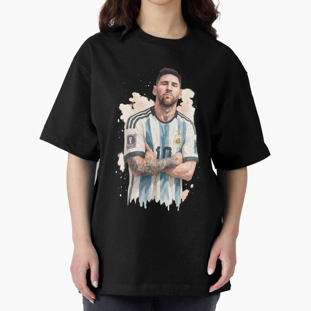 Lionel Messi watercolor illustration Classic T-Shirt Share FIFA World Cup 2026 for Fans of Cristiano Ronaldo, Haaland and CR7 and Brazil, Portugal and Argentina, Bringing Classic Soccer Heritage, Championship Pressure, Fan Loyalty and International