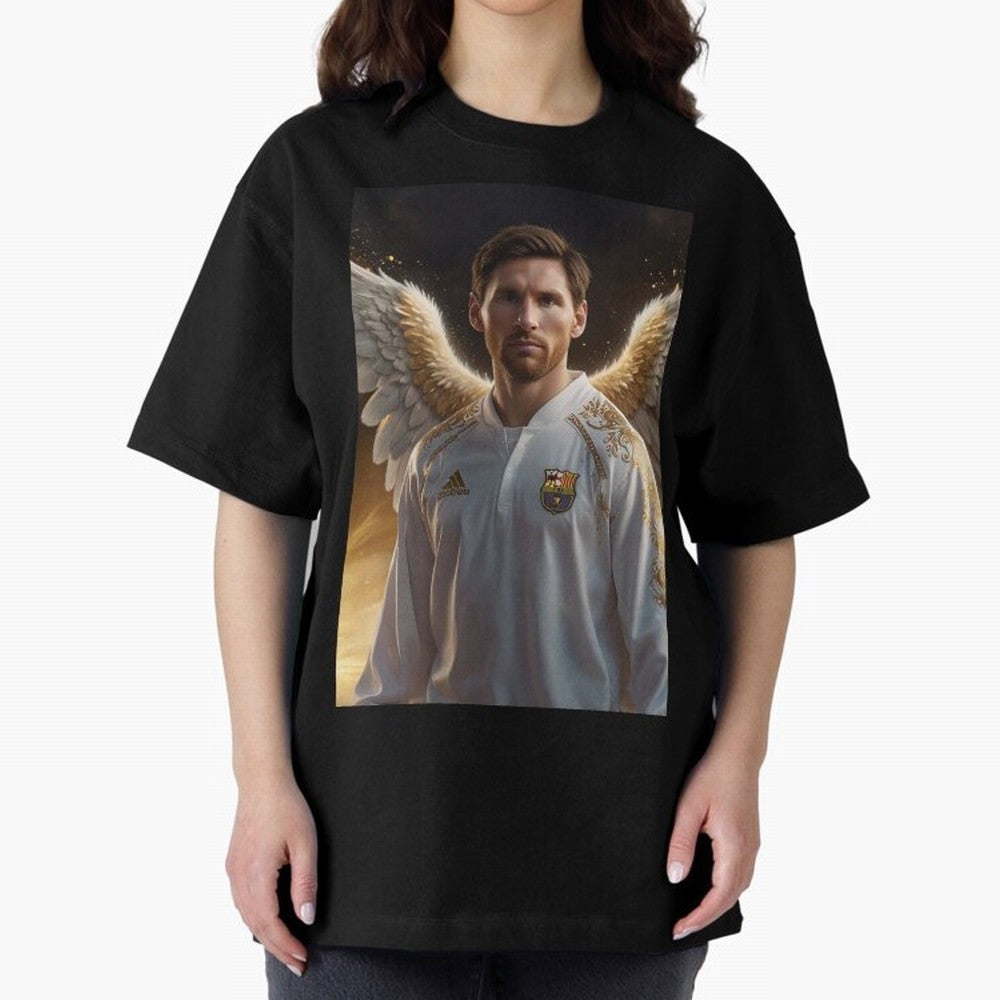 Lionel Messi An Ange Oversized T-Shirt Create FIFA World Cup 2026 Spirit, Celebrating Portugal, Spain and Germany, CR7, Worldwide Fan Energy, Dramatic Goals, Stadium Lights and Championship Celebrations; Perfect for Fans, Collectors, Family