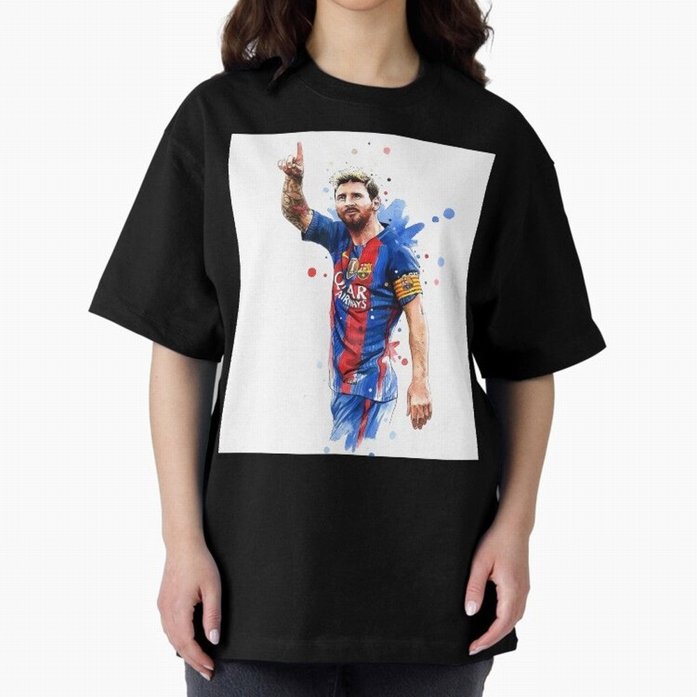 Lionel Messi Barcelona football legend Oversized T-Shirt Celebrate the FIFA World Cup 2026 Group Stage Journey through CR7 and Messi Highlights, France and Portugal Pride, Goal Celebration Energy, Supporter Heritage, Football Icons and Worldwide
