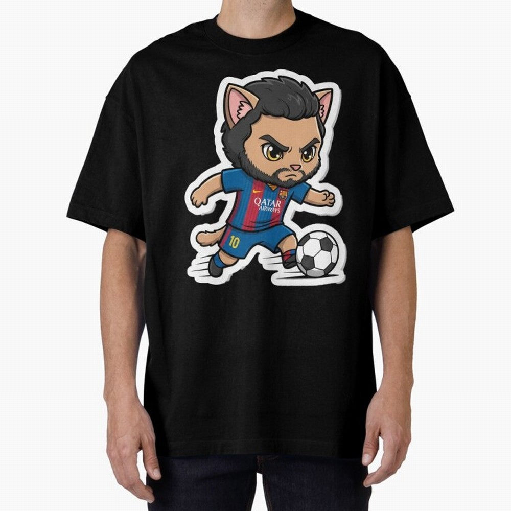 Fcb - Fc Barcelona | Cute Cat Messi with Jersey Barcelona Classic T-Shirt Keep the Legacy of Global Football Passion for FIFA World Cup 2026 USA Canada Mexico, Featuring Messi, Neymar and Mbappe, England, France and Netherlands, Stadium Chants,