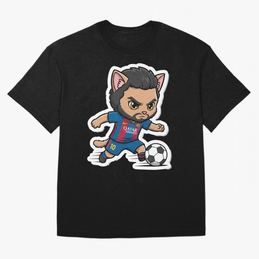 Fcb - Fc Barcelona | Cute Cat Messi with Jersey Barcelona Classic T-Shirt Keep the Legacy of Global Football Passion for FIFA World Cup 2026 USA Canada Mexico, Featuring Messi, Neymar and Mbappe, England, France and Netherlands, Stadium Chants,