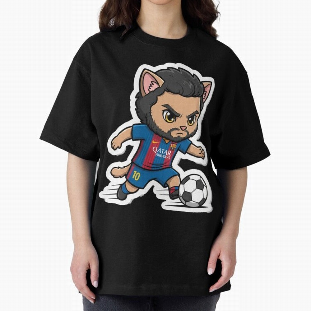 Fcb - Fc Barcelona | Cute Cat Messi with Jersey Barcelona Classic T-Shirt Keep the Legacy of Global Football Passion for FIFA World Cup 2026 USA Canada Mexico, Featuring Messi, Neymar and Mbappe, England, France and Netherlands, Stadium Chants,