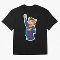 Fcb - Fc Barcelona | Cute Cat Messi with Jersey Barcelona Oversized T-Shirt Show Passion for the Stars of FIFA World Cup 2026 USA Canada Mexico for Fans of CR7 and Messi and England, Bringing Football Passion, Legendary Performances, Festival Vibes